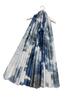 Watercolour Foiled Speckle Frayed Scarf