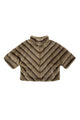Chevron Faux Fur Sleeved Jacket