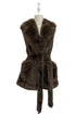 Faux Fur Long Gilet with Belt