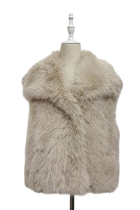 Oversized Lapel Faux Fur Gilet