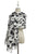 Monochrome Floral Print Wool Tassel Scarf