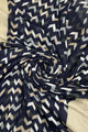 Chevron Print Frayed Scarf