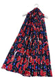 Colourful Bird & Floral Print Wool Frayed Scarf