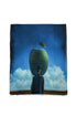 Apple René Magritte Inspired Art Print Frayed Scarf