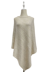 Plain Cosy Metallic Thread Poncho
