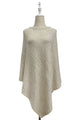 Plain Cosy Metallic Thread Poncho