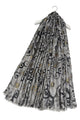 Decorative Gold Foil Floral Print Frayed Scarf