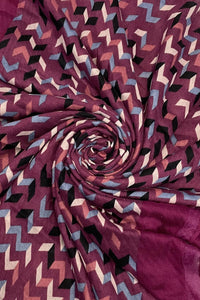 Chevron Print Frayed Scarf