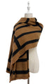 Large Geometric Block Print Wool Frayed Scarf
