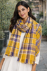 Soft Woven Check Frayed Scarf
