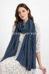 Dotted Fashion Print Frayed Scarf