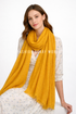 Diagonal Pleated Scarf With Frayed Edge