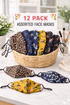 Face Coverings Masks (Pack of 12) Floral Animal