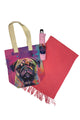 Pug Dog Print Cotton Tote Bag (Pack Of 3)  - Multi