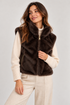 Reversible Quilted & Faux Fur High Collar Gilet