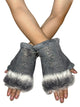 Diamante Real Fur Fingerless Mittens