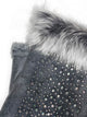 Diamante Real Fur Fingerless Mittens