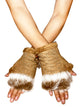 Diamante Real Fur Fingerless Mittens