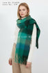 Multi Check Print Wool Tassel Scarf