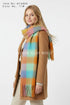 Multi Check Print Wool Tassel Scarf