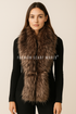 Long Two Tone Faux Fur Collar - Brown