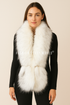 Long Two Tone Faux Fur Collar - White