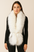 Long Two Tone Faux Fur Collar - White
