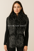 Long Two Tone Faux Fur Collar - Black