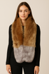 Two Tone Long Faux Fur Collar - Brown