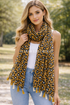 Leopard Print Tassel Scarf