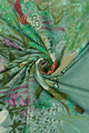 Enchanting Wildflower Print Square Tassel Scarf