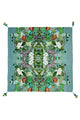 Enchanting Wildflower Print Square Tassel Scarf