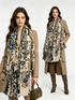 Abstract Bohemian Paisley Print Frayed Scarf
