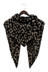 Reversible Leopard Print Knit Wool Blend Triangle Scarf  Wrap