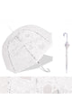 Heart & Lace Effect Clear Umbrella (Long) - White