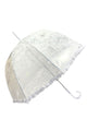 Heart & Lace Effect Clear Umbrella (Long) - White