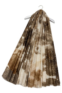 Watercolour Foiled Speckle Frayed Scarf