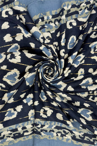Leopard Print Heart Foiled Frayed Scarf