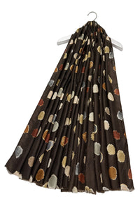 Foiled Polka Dot Frayed Scarf