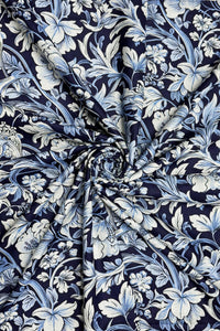 Decorative Leaf Floral Print Wool Frayed Scarf