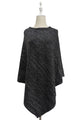 Plain Cosy Metallic Thread Poncho
