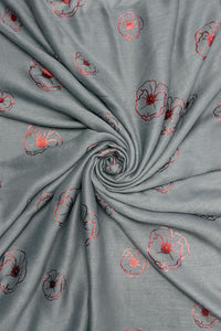 Red Poppy Foiled Print Scarf