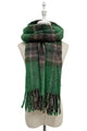 Woven Check Tassel Scarf