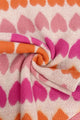 Love Heart Diagonal Edge Knitted Wool Scarf