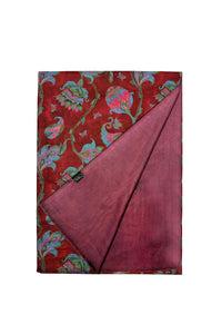 Paisley Floral & Butterfly Print Wool Frayed Scarf