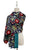 Mixed Floral  Style Wool Frayed Scarf
