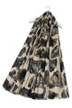 Ginkgo Leaf Gold Foil Shimmer Frayed Scarf