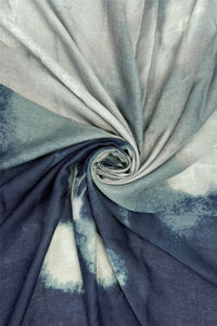 Ombre Ink Floral Print Frayed Scarf
