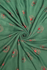 Red Poppy Foiled Print Scarf