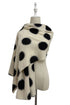 Bold Polka Dot Print Wool Frayed Scarf
